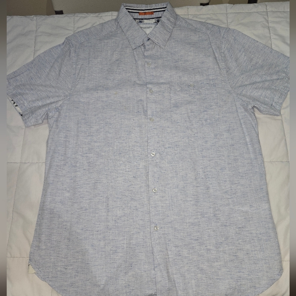 Denim & Flower Light Blue Casual Button Down Shirt Size L